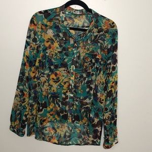 Kut from the Kloth colorful sheer blouse